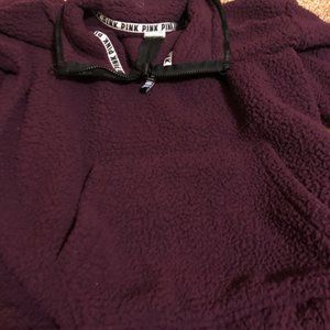 Pink Fleece Quarter Zip Sweatshirt